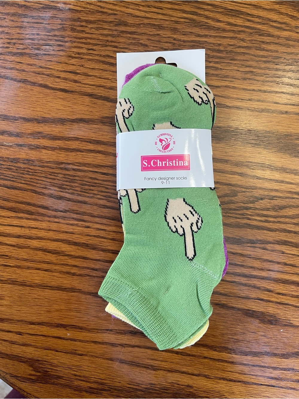 3 pack Christina Men’s Green Novelty Ankle Socks